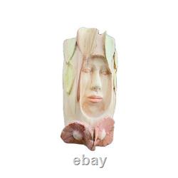 Sculpture en bois esprit, art populaire fait main, sculptures contemporaines de visages