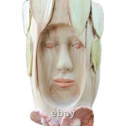 Sculpture en bois esprit, art populaire fait main, sculptures contemporaines de visages
