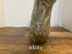 Sculpture en bois sculpté de baleine spermatoïde vintage 17 Art populaire