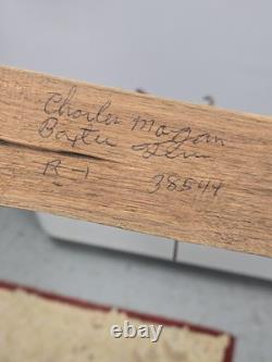 Sculpture en bois sculptée à la main de raton laveur par Charles Morgan Baxter TN - Art populaire vintage