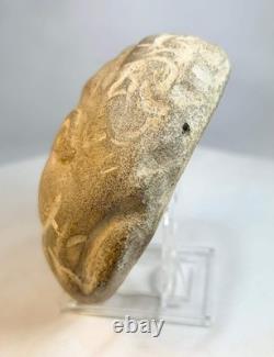 Sculpture en pierre de visage d'effigie en art populaire sculptée à la main, début du 20ème siècle