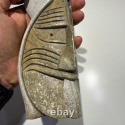Sculpture en stéatite iroquoise Faux visages par Cadaha Wenoda Confédération des Six Nations