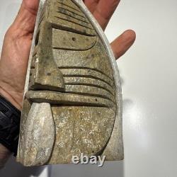 Sculpture en stéatite iroquoise Faux visages par Cadaha Wenoda Confédération des Six Nations