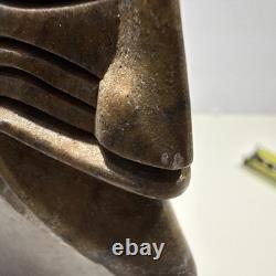 Sculpture en stéatite iroquoise Faux visages par Cadaha Wenoda Confédération des Six Nations