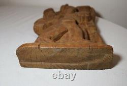 Sculpture figure statue de musicien en bois sculpté à la main, art populaire antique