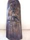 Sculpture Murale En Bois Polonais Sculptée à La Main Art Populaire Vtg Représentant Une Femme Tournant Signée Et Numérotée