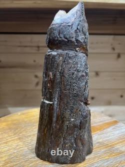 Sculpture primitive effrayante bizarre en bois sculpté ancien, trouvée dans une grange 9