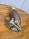 Sculpture Statue D'oiseau Aigle Chauve En Bois Sculpté à La Main, Art Populaire Vintage