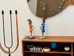 Sculpture statue figurine d’art populaire du Kentucky en bois sculpté Denzil Goodpaster vintage MCM