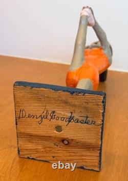 Sculpture statue figurine d’art populaire du Kentucky en bois sculpté Denzil Goodpaster vintage MCM