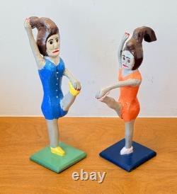 Sculpture statue figurine d’art populaire du Kentucky en bois sculpté Denzil Goodpaster vintage MCM
