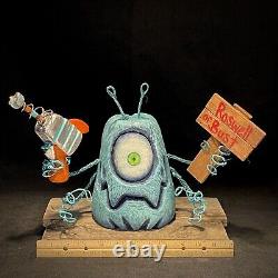 Sculpture sur bois Orb Aliens Art fantaisiste Art populaire