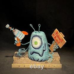 Sculpture sur bois Orb Aliens Art fantaisiste Art populaire