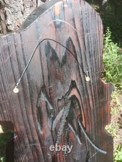 Sculpture sur bois à la tronçonneuse Crâne de Punisseur 42x10 Grand Suspenseur de Mur Crânes Démon Art Sombre