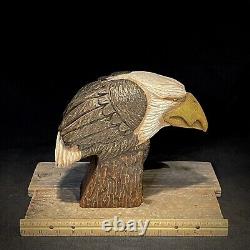 Sculpture sur bois d'aigle chauve américain - Art populaire - Décoration intérieure