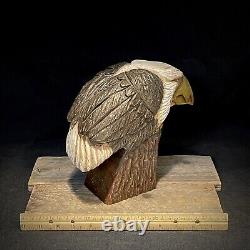Sculpture sur bois d'aigle chauve américain - Art populaire - Décoration intérieure