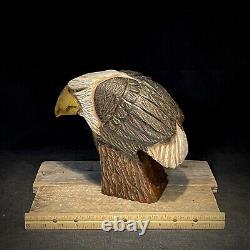Sculpture sur bois d'aigle chauve américain - Art populaire - Décoration intérieure