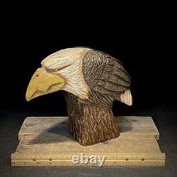 Sculpture sur bois d'aigle chauve américain - Art populaire - Décoration intérieure