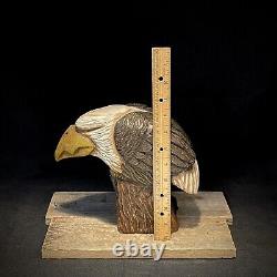 Sculpture sur bois d'aigle chauve américain - Art populaire - Décoration intérieure