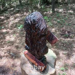 Sculpture sur bois de Bigfoot Sasquatch 26 pouces Monstre Yeti Panneau FK Off Art Populaire