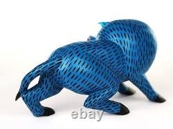 Sculpture sur bois de Oaxaca Armando Jimenez Taureau Toro Oaxaca Art populaire mexicain Alebrije