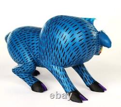 Sculpture sur bois de Oaxaca Armando Jimenez Taureau Toro Oaxaca Art populaire mexicain Alebrije