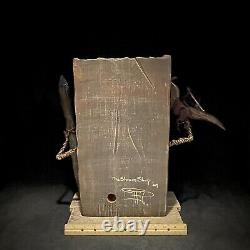 Sculpture sur bois de l'Homme Vert, esprit du bois, art populaire, art fantastique