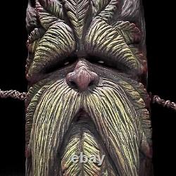 Sculpture sur bois de l'Homme Vert, esprit du bois, art populaire, art fantastique