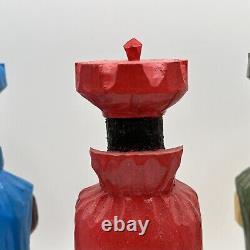 Sculpture sur bois de l'art de Porto Rico Trois Rois Tres Reyes Gerardo Santiago Unique en son genre VTG