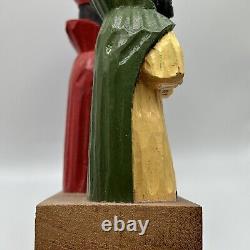 Sculpture sur bois de l'art de Porto Rico Trois Rois Tres Reyes Gerardo Santiago Unique en son genre VTG