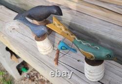 Sculptures en bois Art populaire Oiseaux Pennsylvanie ou Nouvelle-Angleterre