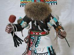 Signé Main Sculpté Hopi Hemis Kachina Doll Native American Folk Art
