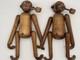 Singe Grimpant En Bois Sculpté Vintage Fumeur De Pipe Mcm Art Populaire Paire De 12 Articulations