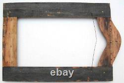 Spectaculaire Carved Tramp Art Stacked Frame 32 Arched Mirror Picture Folk