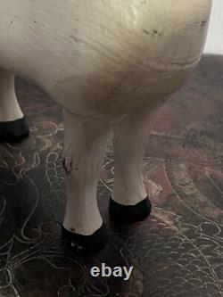 Statue de cheval sculptée à la main vintage en bois, décor en sculpture, art populaire, 21,5 cm de hauteur