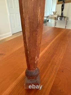 Statue de la Madone en bois sculpté à la main ViTG, Reine du Monde, 12,5 art populaire signée JW