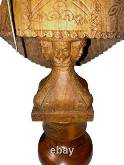 Statue de la Vierge Marie Madone et Enfant en bois sculpté à la main - Art populaire catholique