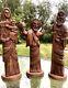 Statues Chrétiennes Bénies De Marie, Joseph Et Jésus En Bois Sculpté à La Main De Style Folklorique Ancien