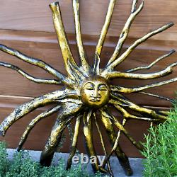 Sun Sunburst Tree Root Spirit Wall Art Sculpture Gilded Bois Sculpté Bali Art