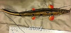 Surdimensionné Oscar Peterson Carved Folk Art 11 Fish Leurre En Nm Ultra Rare