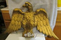 Très Antique Old New England Folk Art Sculpté À La Main En Bois American Eagle