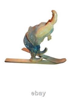 Troll en bois sculpté à la main, art populaire scandinave norvégien