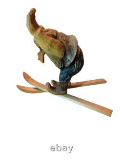 Troll en bois sculpté à la main, art populaire scandinave norvégien