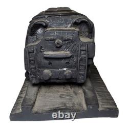 Trophée locomotive en bois sculpté vintage 17,5 art populaire conducteur de train