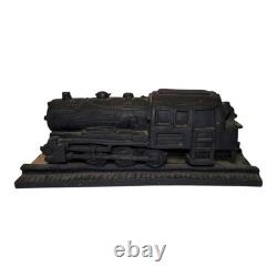 Trophée locomotive en bois sculpté vintage 17,5 art populaire conducteur de train