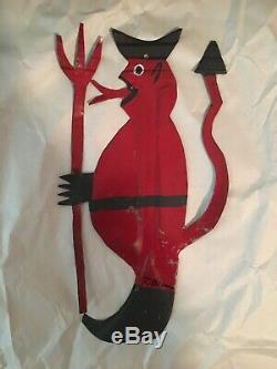 Tubby Brown Autographed Devil- Ioutsider Folk Art Géorgie Métal Rare Sculpture-