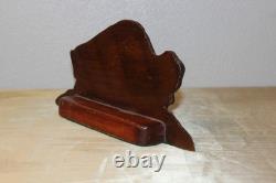 VTG Art Bois Sculpté À La Main Bison Américain Buffalo Art Populaire