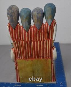 VTG Art Populaire Polonais en Bois Sculpté/Painté Couronnement de Mai 14 ANTONI KAMINSKI