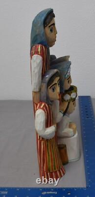 VTG Art Populaire Polonais en Bois Sculpté/Painté Couronnement de Mai 14 ANTONI KAMINSKI