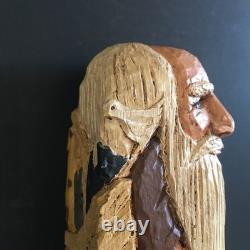 VTG Art Populaire en Bois Sculpté Carré Résine Arche de Noé Signée DJM'91 Donis Mitchell